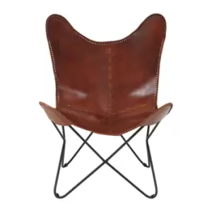 Olivia's Belle Butterfly Occasional Chair Brown / Brown