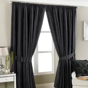 Riva Home Salzburg Striped Pocket Top Curtains (229 x 229 cm) (Black)