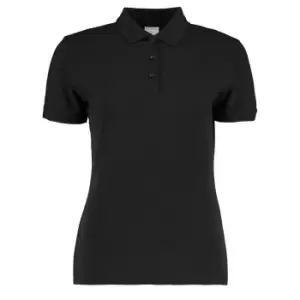 Kustom Kit Womens/Ladies Slim Fit Short Sleeve Polo Shirt (6) (Black)