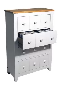 Shaker' - 4 Drawer Storage Unit - 228 Cd / 104 DVD / Bluray / Media - White / Beech