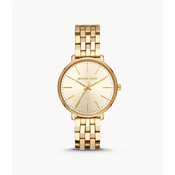 Michael Kors Womens Pyper Three-Hand Gold-Tone Stainless Steel Watch - Gold