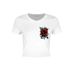 Requiem Collective Womens/Ladies Cardinal Rose Crop Top (XS) (White)