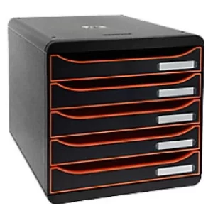 Exacompta Big Box Plus Black Office, Black/Tangerine/Black, Pack of 1