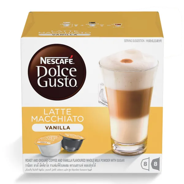 Nescafe Dolce Gusto Latte Macchiato Vanilla Coffee 16 Capsules