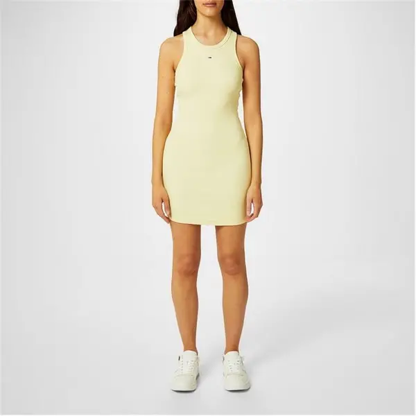 Tommy Jeans Tommy Jeans Essential Rib Tank Bodycon Dress - Yellow 12