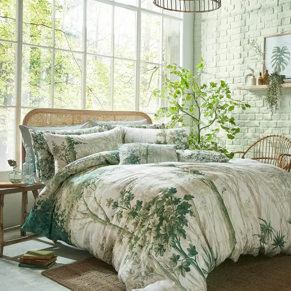 Graham & Brown Coppice Forest Duvet Set, Double, Sage