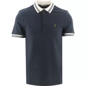 Farah Navy Stanton Short Sleeve Polo Shirt