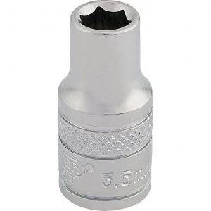 Draper 1/4" Drive Satin Finish Hexagon Socket Metric 1/4" 5.5mm