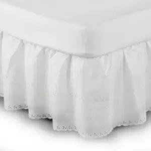 Belledorm Easy Fit Broidery Anglaise Platform Valance (Kingsize) (White) - White