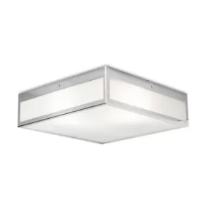 Flow 3 Light Large Bathroom Ceiling Light Chrome IP44, E27