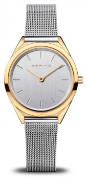 Bering Womens Ultra Slim Silver Mesh Bracelet Polished Watch