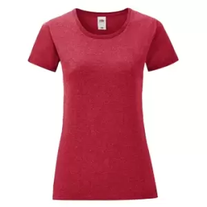 Fruit Of The Loom Womens/Ladies Iconic T-Shirt (M) (Heather Red)