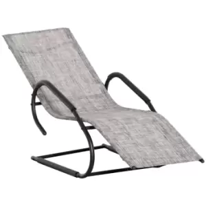 Outsunny Outdoor Sun Lounger with Headrest - Grey