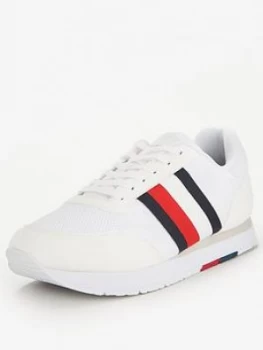 Tommy Hilfiger Corporate Material Mix Runner Trainer - White, Size 8, Men