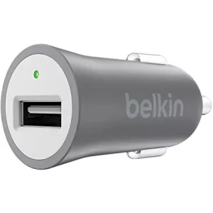 Belkin Premium Ultra fast 2.4amp USB Car Charger With Connected Equipment Warranty Grey