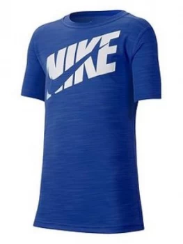 Nike Older Boys Performance Top - Blue/White, Size S, 8-10 Years