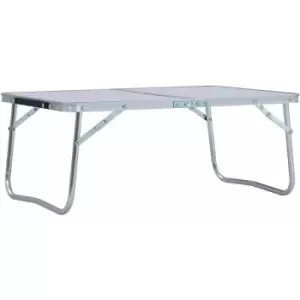 Folding Camping Table White Aluminium 60x40cm Vidaxl White