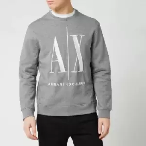 Armani Exchange Mens Big Ax Crewneck Sweatshirt - Heather Grey - S