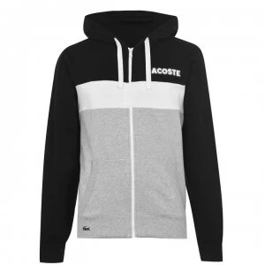 Lacoste Colour Block Zip Hoodie - Black/Grey DGX