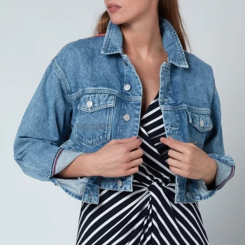 Tommy Jeans Womens Crop Trucker Jacket - Denim Light - S