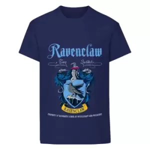 Harry Potter Boys Ravenclaw Crest T-Shirt (7-8 Years) (Navy)