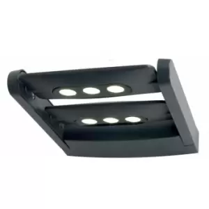 Loops - Outdoor IP65 6 Bulb Wall Light Graphite LED 18W