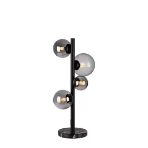 Marshall Table Lamp, 4 Light G9, Satin Black, Smoke Plated Glass