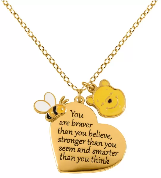 Winnie the Pooh You Are Braver Than You Believe Necklace gold coloured