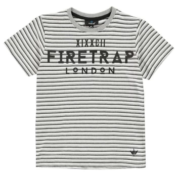 Firetrap Short Sleeve T Shirt Junior Boys - Black Stripe