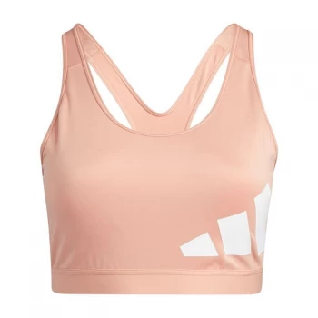 adidas Believe This Medium-Support Workout Logo Bra (Plus - Ambient Blush / White