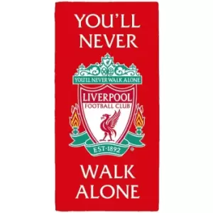 Liverpool Fc - You'll Never Walk Alone Crest Bath Towel (One Size) (Red/White/Green) - Red/White/Green