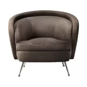 Crossland Grove Paris Tub Chair Dark Taupe Velvet