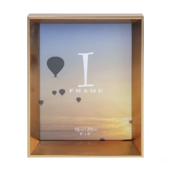 6" x 8" - iFrame Gold Angled Box Photo Frame