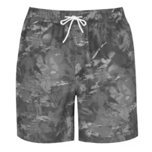 Firetrap Print Swim Shorts Mens - Grey