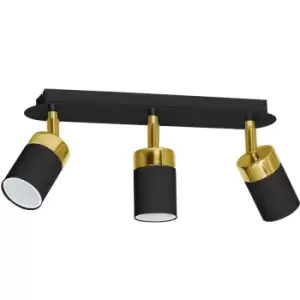 Milagro Ceiling Lamp Joker Black/Gold 3 x GU10