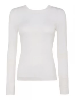 Michael Kors Longsleeve scoop neck cold shoulder sweater White