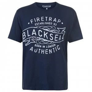 Firetrap Blackseal XL Cypher T Shirt - Navy