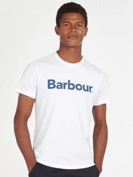 Barbour Large Logo T-Shirt - White, Size S, Men