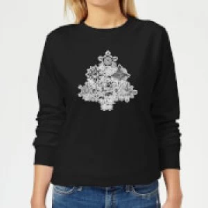 Marvel Shields Snowflakes Womens Christmas Sweatshirt - Black - 3XL - Black