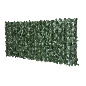 Outsunny Artificial Leaf Screen Panel, 2.4x1 m-Dark Green