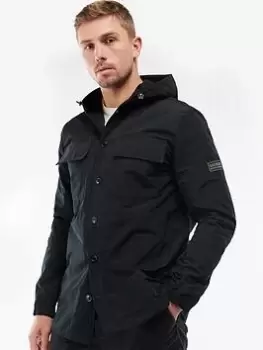 Barbour International Amplifier Hooded Overshirt, Black, Size L, Men