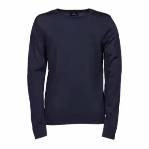 Tee Jays Mens Knitted Crew Neck Sweater (3XL) (Navy Blue)