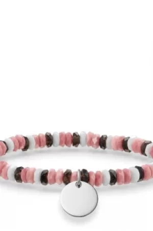 Ladies Thomas Sabo Sterling Silver Love Bridge Boho Hot Pink Bracelet LBA0026-833-7-L15.5