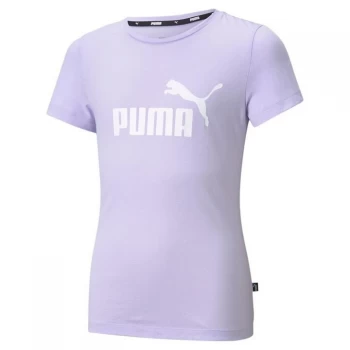 Puma Big Logo T Shirt Junior Girls - Lavender