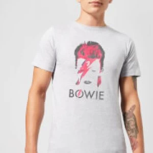 David Bowie Aladdin Sane Distressed Mens T-Shirt - Grey - S
