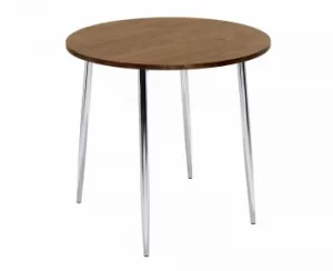 TC Office Ellipse Circular Table with Chrome Legs 800mm, Walnut