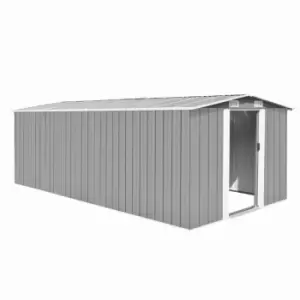 Vidaxl Garden Shed 257X489X181cm - Metal Grey