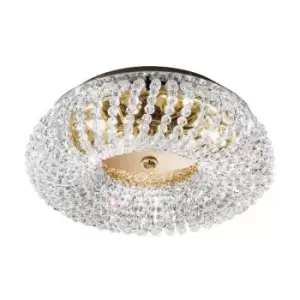 Kolarz CARLA - Designer Crystal Large Ceiling Light Polished Gold, 3x G9