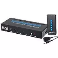 Nikkai HDMI Switch 5 Port in 1 Port Out 4K 60Hz Resolution with Remote Control - Black