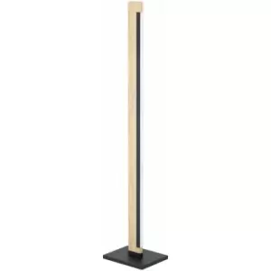 Loops - Floor Lamp Light Colour Black Brown Shade White Plastic Bulb LED 22W Included